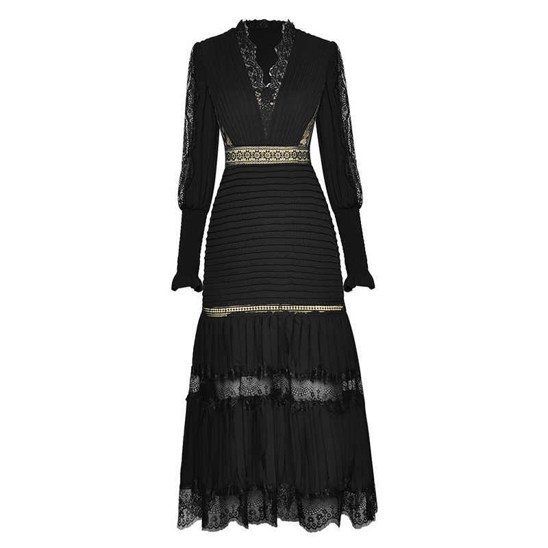 HIGH QUALITY est Fashion Designer Runway Dress Women's Long Sleeve Lace Fringed Lantern Hollow Pleated 210526, Pink
HIGH QUALITY est Fashion Designer Runway Dress Women's Long Sleeve Lace Fringed Lantern Hollow Pleated 210526, Pink
