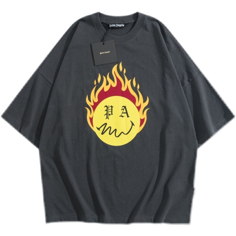 Correct Version Pa Palm Flame Smiley Face Short Sleeve Crew Neck Loose T-shirt for Men and Women, White;black
Correct Version Pa Palm Flame Smiley Face Short Sleeve Crew Neck Loose T-shirt for Men and Women, White;black