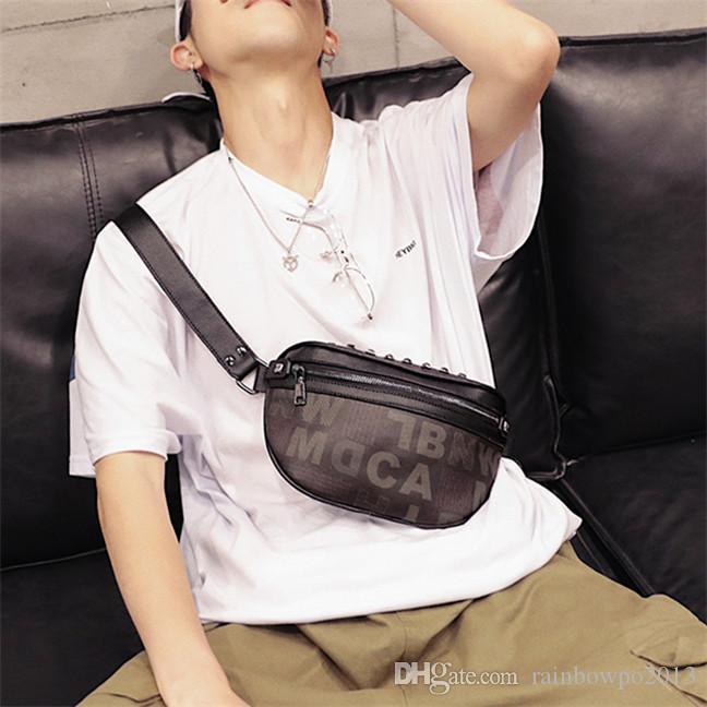Factory wholesale men bag fashion letter pattern mens and women pockets rivet shoulder bags street trend leather chest handbag, Black
Factory wholesale men bag fashion letter pattern mens and women pockets rivet shoulder bags street trend leather chest handbag, Black
