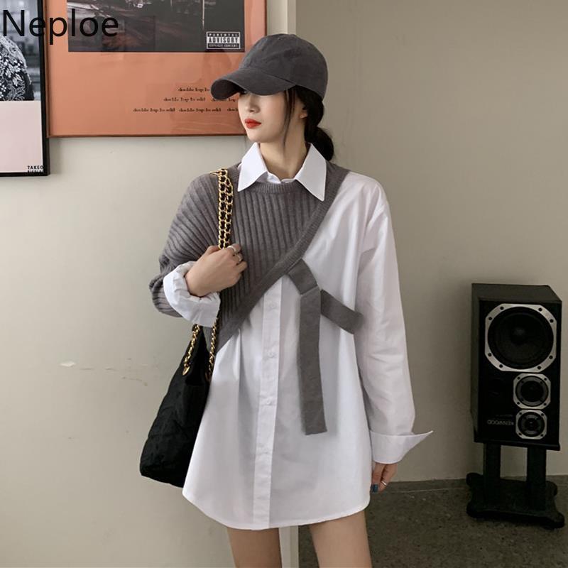 Neploe Fall Clothes Woman Two Piece Outfits for Women Sweater Shawl Tops Streetwear Korean Chic Suit Female Roupas 2 Piece Set 210422