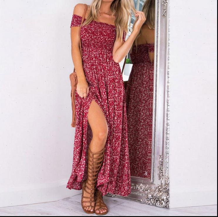 bohemian womens dresses maxi dress robe femme boho floral women split long vestido strapless beach summer sundresses, Black;gray
bohemian womens dresses maxi dress robe femme boho floral women split long vestido strapless beach summer sundresses, Black;gray