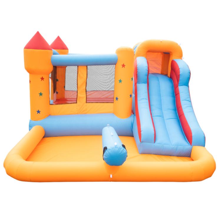 Storage Boxes & Bins LOVELY Children Inflatable Jumping Castle with Pool and Slide include Air Blower game toy