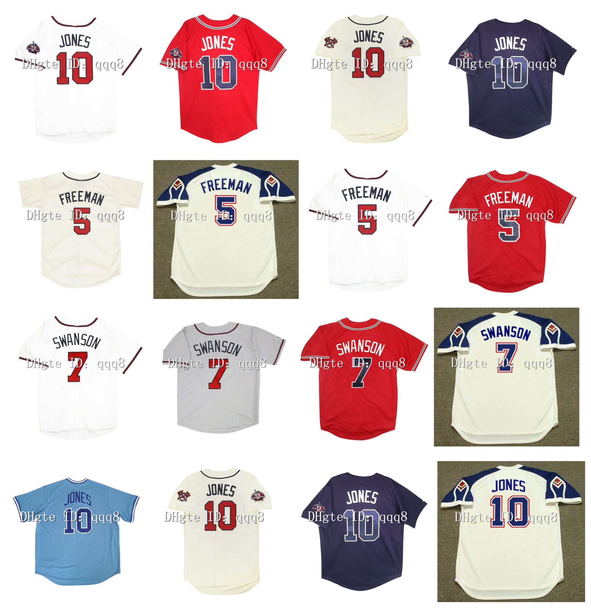 2012 Vintage Chipper Jones Jerseys 5 Freddie Freeman 7 Dansby Swanson Red Blue White Grey Retro Throwback Baseball, Blue;black
2012 Vintage Chipper Jones Jerseys 5 Freddie Freeman 7 Dansby Swanson Red Blue White Grey Retro Throwback Baseball, Blue;black