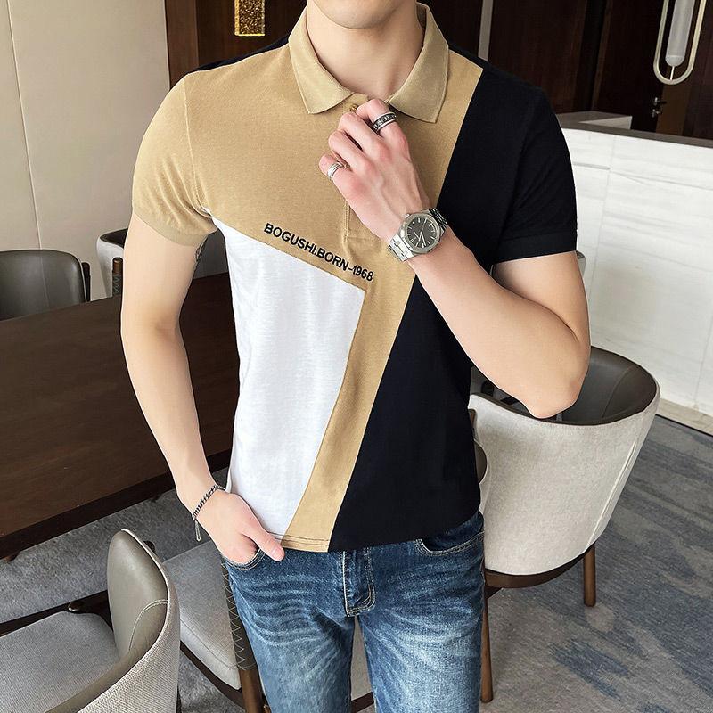 Letter Homme Casual Men Shirt 2021 Summer British Style Contrast Stitching Short Sleeve Slim Fit Lapel Men's Polos, Orange
Letter Homme Casual Men Shirt 2021 Summer British Style Contrast Stitching Short Sleeve Slim Fit Lapel Men's Polos, Orange