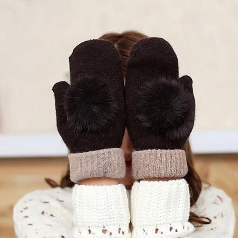 Five Fingers Gloves Women Winter Cute Warm Pompom Faux Fur Knitted Full Finger Mittens, Blue;gray
Five Fingers Gloves Women Winter Cute Warm Pompom Faux Fur Knitted Full Finger Mittens, Blue;gray