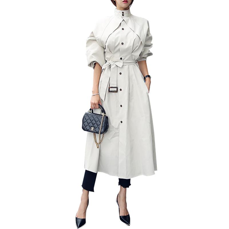 Women' Trench Coats Korean Chic Skirt Long Women Coat 2021 Runway Fashion Autumn Single Breasted Windbreaker Casual Stand Collar Outerwear, Beige
Women' Trench Coats Korean Chic Skirt Long Women Coat 2021 Runway Fashion Autumn Single Breasted Windbreaker Casual Stand Collar Outerwear, Beige