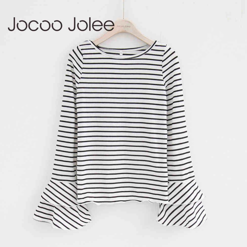 Fashion Striped Sweaters O Neck Rutterfly Sleeve Knitted Autumn & Winter Woman Sweater Knitting Pullovers 210428