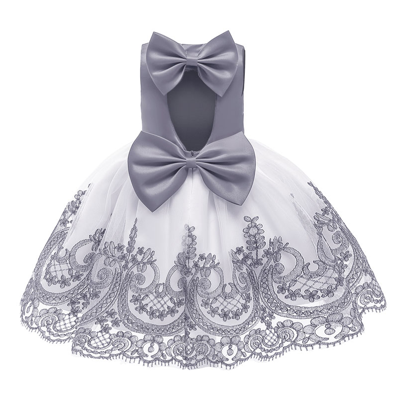 Christening dresses For Girls Birthday Party Wedding Children Bowknot Lace Tutu Princess Christmas Clothes