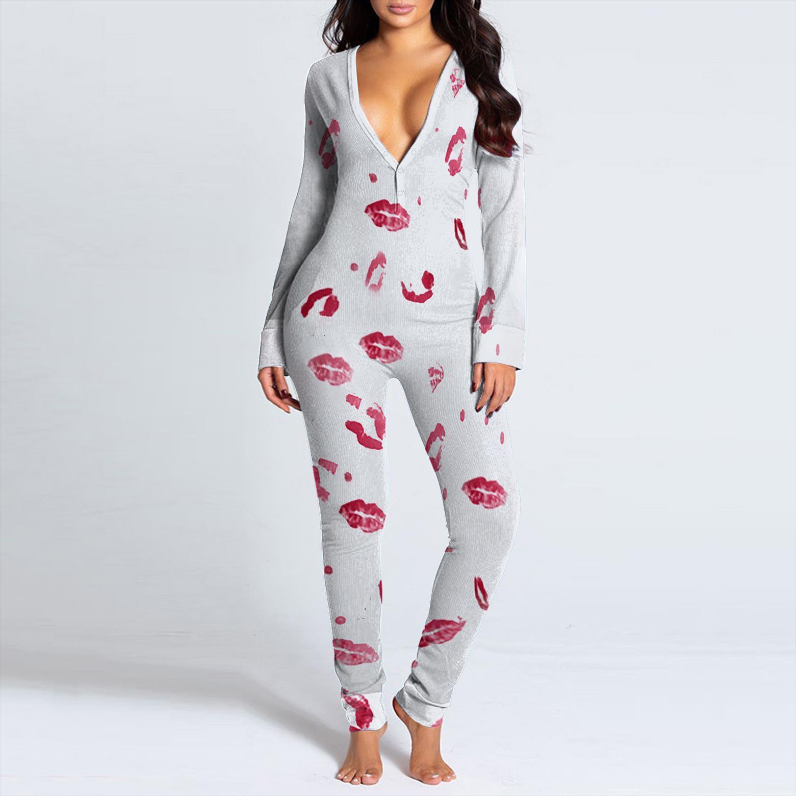 Sexy Pijamas Onesies Button Down Womens Romper Front Functional Buttoned Flap Adults Jumpsuit V Neck Pajamas Femme Sleepwear, Black;white
Sexy Pijamas Onesies Button Down Womens Romper Front Functional Buttoned Flap Adults Jumpsuit V Neck Pajamas Femme Sleepwear, Black;white