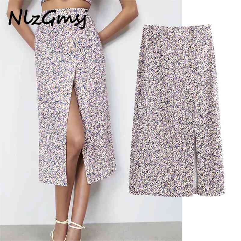 Skirt Purple Floral Print High Waist Linen Elegant Cottagecore Chic Slit Female 03 210628, As picture
Skirt Purple Floral Print High Waist Linen Elegant Cottagecore Chic Slit Female 03 210628, As picture