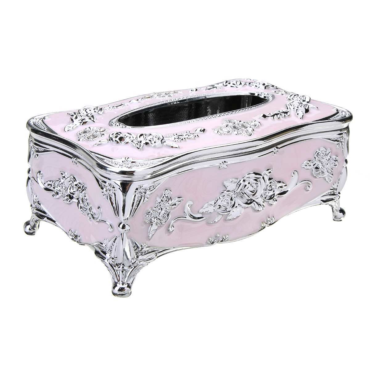 Elegant European Style Tissue Box Cover Chic Napkin Case Holder Hotel Home Decor Organizer Room KTV Supplies Furnishing Box 210326
