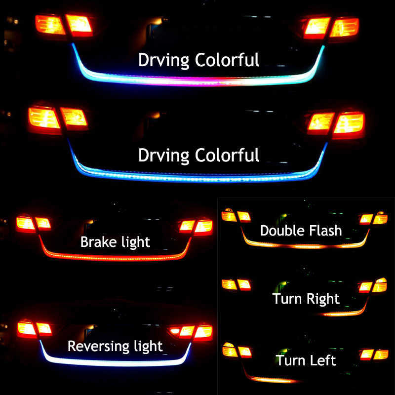 12V 1.2M Car Rear Trunk Tail Light Dynamic Streamer Reverse Warning LED Strip Auto Additional Brake Turn Signal Lamp
12V 1.2M Car Rear Trunk Tail Light Dynamic Streamer Reverse Warning LED Strip Auto Additional Brake Turn Signal Lamp