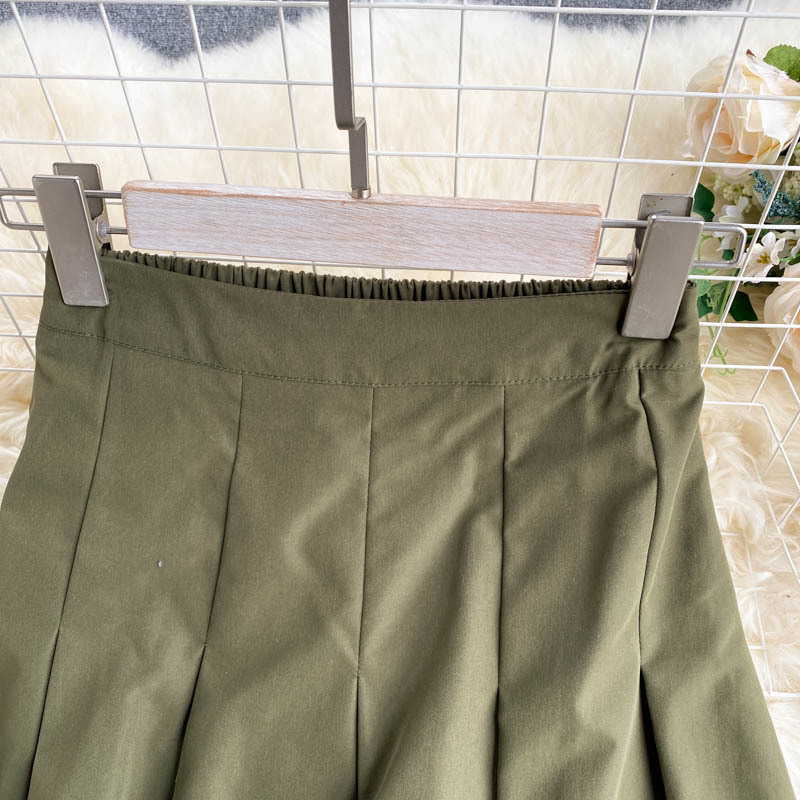 Nomikuma Safari Style Vintage Woman Skirts Korea Pleated High Waist A-line Skirts Spring Summer New Faldas Mujer Moda 6G772 210427