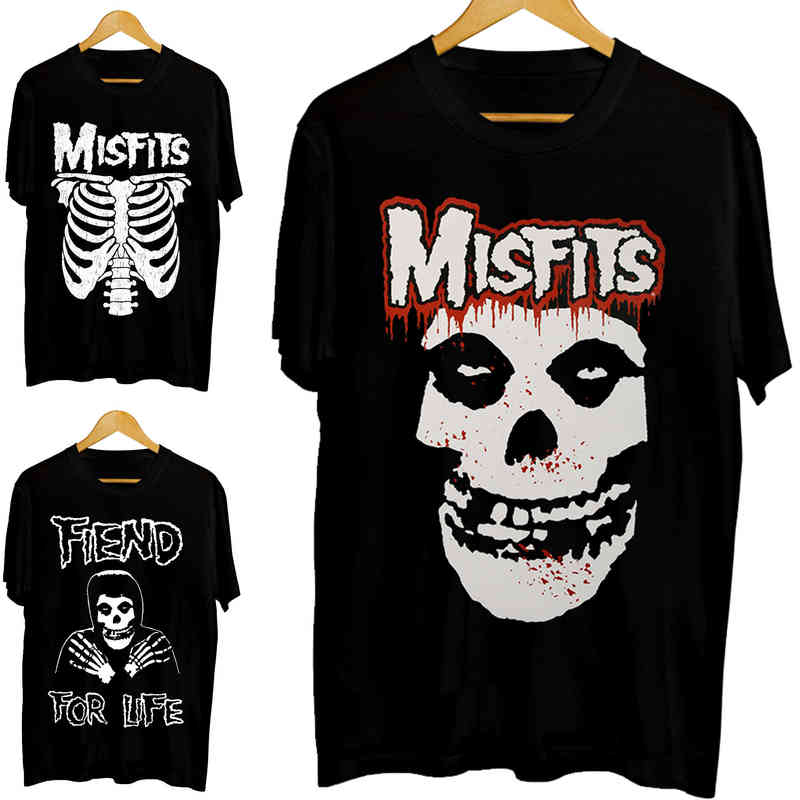 

Men T Shirt Misfits New Skull Graphic Printing Classic Funny T-shirt Novelty Tshirt Women Tees Black Cotton Tops O-Neck XS-5XL G1224, Py-dy-1831