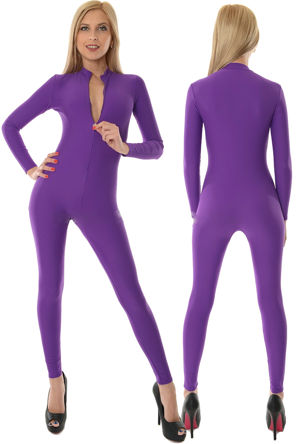 Purple Lycra Spandex Women's Bodysuit Costumes Front Zipper Sexy Women Body Suit Catsuit No Head/Hand/Foot Halloween Party Fancy Dress Cosplay Costume M441
Purple Lycra Spandex Women's Bodysuit Costumes Front Zipper Sexy Women Body Suit Catsuit No Head/Hand/Foot Halloween Party Fancy Dress Cosplay Costume M441
