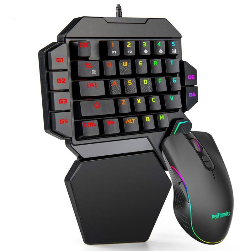 Keyboards One-Handed Mechanical Gaming Keyboard RGB Backlit Portable Mini Keypad Game Controller For PC PS4 Gamer