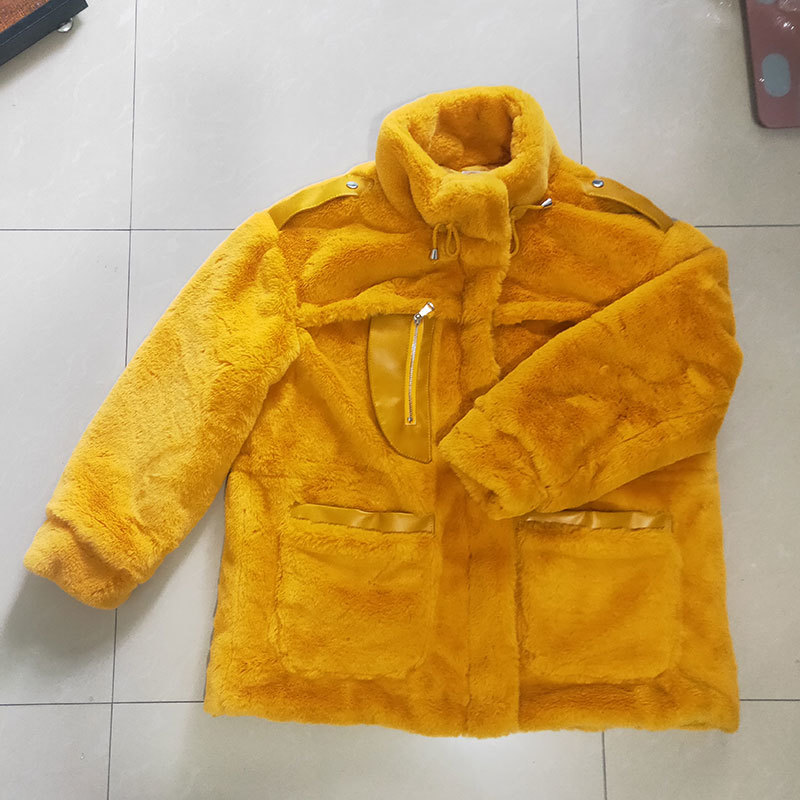 Wonder High-end Fashion Faux Fur Coat Vintage Women Plush Warm Jacket Casual Female Mink Thick Outwear 210510