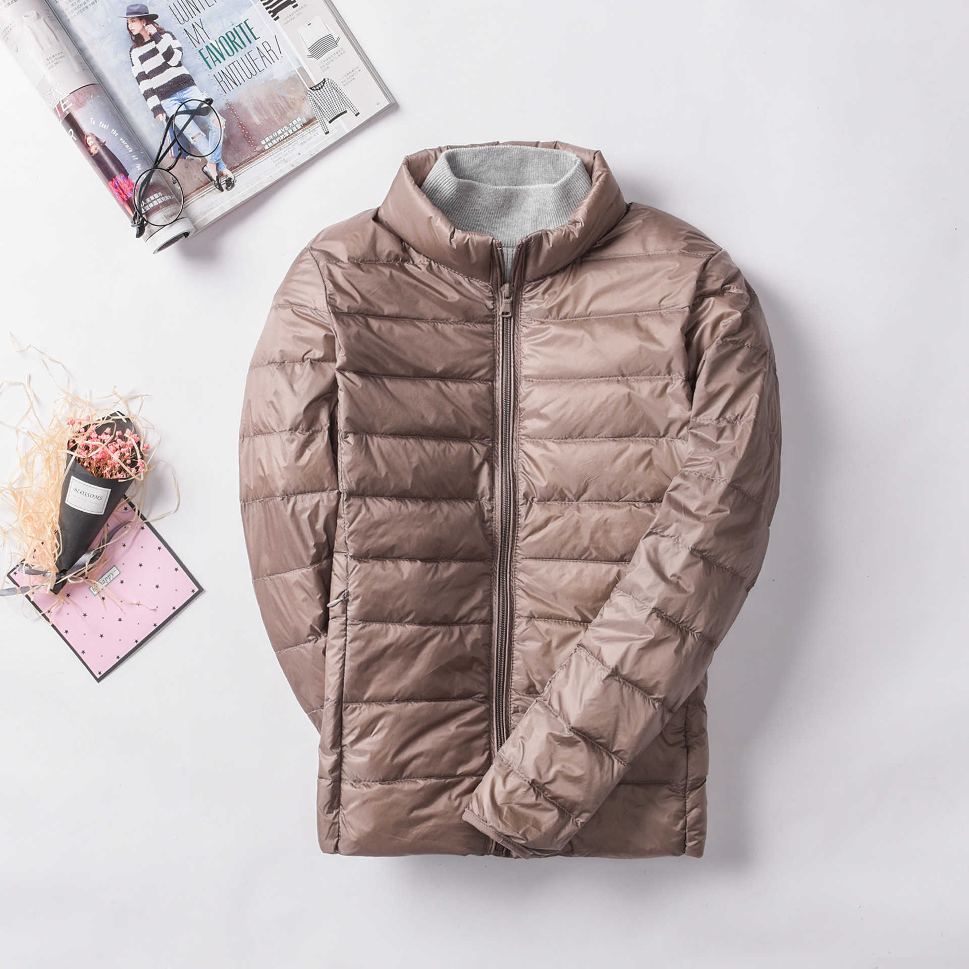 Autumn Winter Women Lightweight Down Jacket Cotton Vest Ladies Down Cotton Coats Women Slim Fashion Jackets 210819