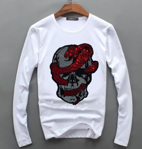Spring Autumn Period Long Sleeve Cultivate Hot drill Men's T-shirt O-neck Solid Hot drill T Shirt Men white Black
Spring Autumn Period Long Sleeve Cultivate Hot drill Men's T-shirt O-neck Solid Hot drill T Shirt Men white Black