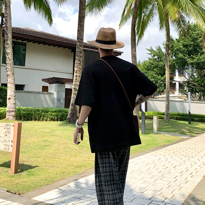 IEFB Summer Half High Collar Base Men's T-shirt Cotton White Short Sleeve Tee Mens Korean Fashion Simple Causal Tops 9Y7526 210524