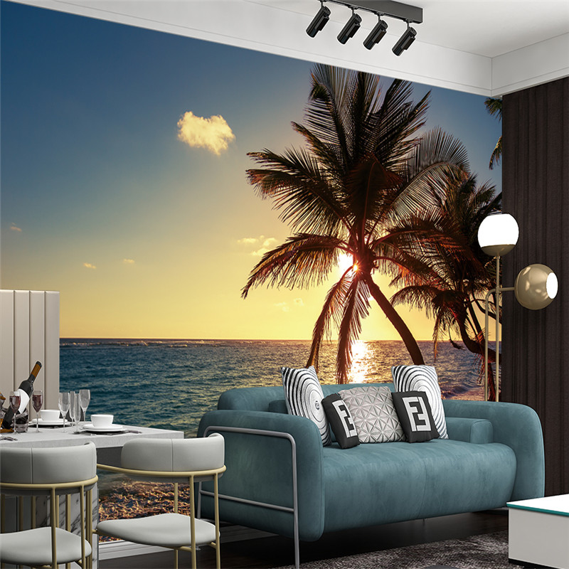 3d View Wallcovering Wallpaper Sea Sunrise Sunset Seaside Living Room Bedroom Kitchen Painting Wallpapers