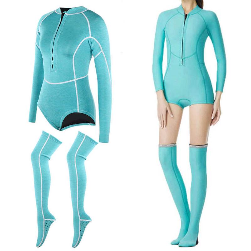 Women Diving Suit 2MM Neoprene Wetsuit Long Sleeve One Piece Sun-proof Surfing Swimwear Snorkeling Stocking 2-in-1 Set One-Piece Suits
Women Diving Suit 2MM Neoprene Wetsuit Long Sleeve One Piece Sun-proof Surfing Swimwear Snorkeling Stocking 2-in-1 Set One-Piece Suits