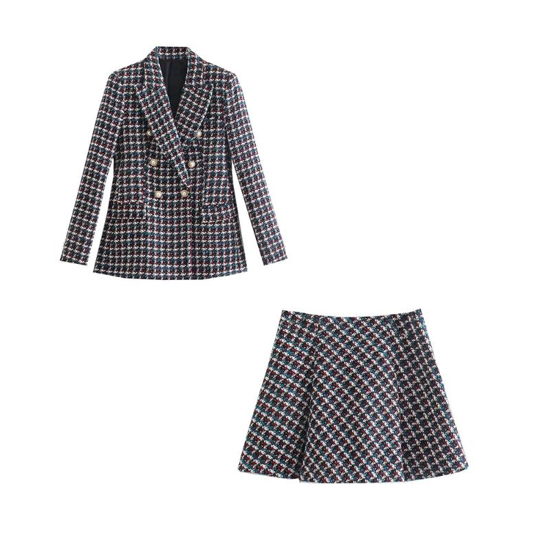 Two Piece Dress XEASY 2021 Tweed Women Two-piece Set Color Plaid Vintage Office Lady Double Breasted Blazer Female Slim High Waist Skirt Sui, White
Two Piece Dress XEASY 2021 Tweed Women Two-piece Set Color Plaid Vintage Office Lady Double Breasted Blazer Female Slim High Waist Skirt Sui, White