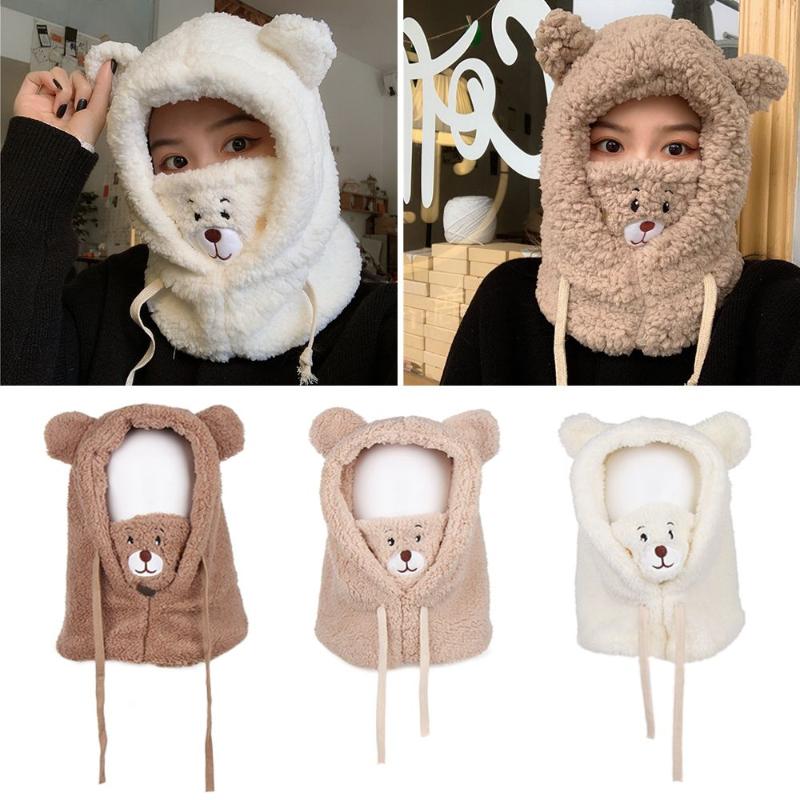 Berets Fashion Women Girls Windproof Thickened Cartoon Bear Earflap Earmuff Winter Hats Scarf Cap Ear Hat Plush Mask, Brown
Berets Fashion Women Girls Windproof Thickened Cartoon Bear Earflap Earmuff Winter Hats Scarf Cap Ear Hat Plush Mask, Brown