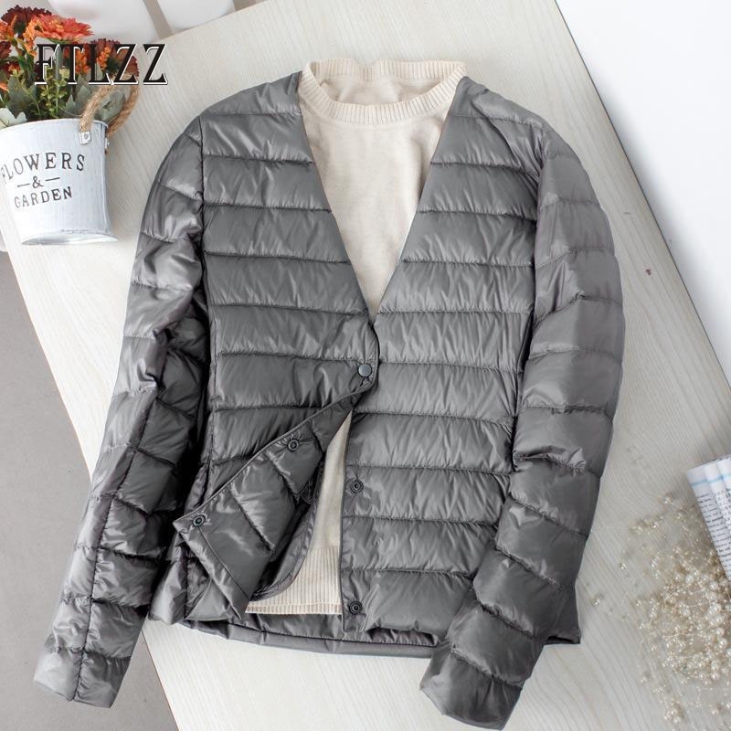 Fashion short down jacket women slim v neck o-neck Single breasted warm white coat winter female ultra light parkas mujer 210602
Fashion short down jacket women slim v neck o-neck Single breasted warm white coat winter female ultra light parkas mujer 210602
