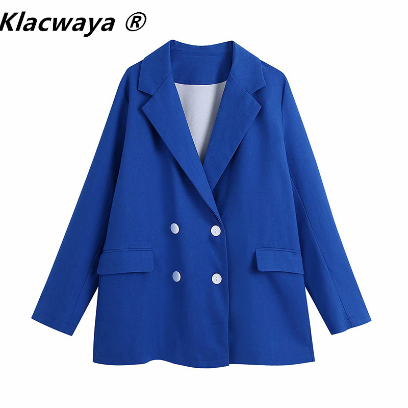 Za Blazer Women Fashion Office Double Breasted Button Casual Blazers Coat Woman Vintage Long Sleeve Female Tops 210521, Blue
Za Blazer Women Fashion Office Double Breasted Button Casual Blazers Coat Woman Vintage Long Sleeve Female Tops 210521, Blue