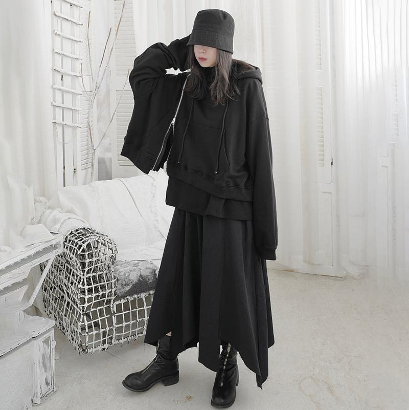 Black Loose Fit Zipper Irregular Sweatshirt Round Neck Long Sleeve Women Big Size Fashion Spring Autumn 2021 1DD0617 Women' Hoodies & Sweat
Black Loose Fit Zipper Irregular Sweatshirt Round Neck Long Sleeve Women Big Size Fashion Spring Autumn 2021 1DD0617 Women' Hoodies & Sweat