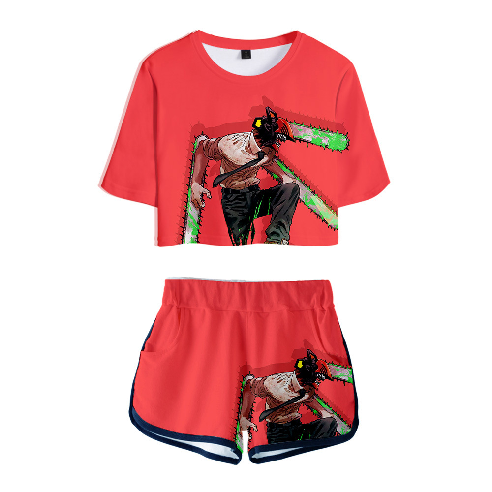Summer Women's Sets Chainsaw Man 3D Print Short Sleeve Crop Top + Shorts Sweat Suit Women Tracksuit Two Piece Outfits Cosplay, 003
Summer Women's Sets Chainsaw Man 3D Print Short Sleeve Crop Top + Shorts Sweat Suit Women Tracksuit Two Piece Outfits Cosplay, 003