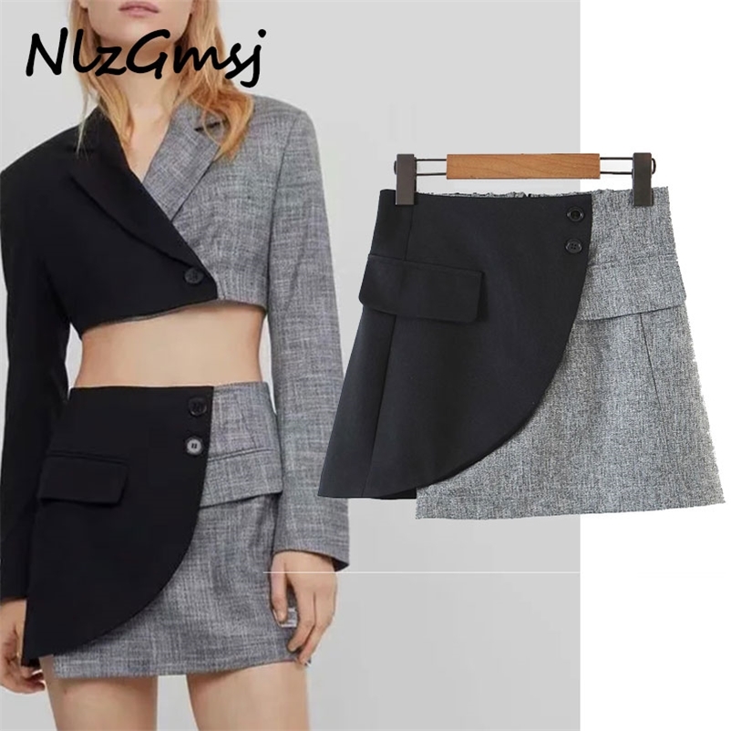 Skirt' Color Contrast Stitching Irregular Fashion High Waist Mini Skirt Spring And Autumn 210628, As picture
Skirt' Color Contrast Stitching Irregular Fashion High Waist Mini Skirt Spring And Autumn 210628, As picture