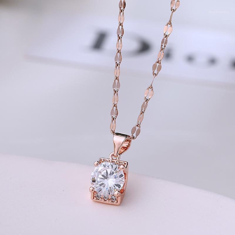 Chains Simple Temperament Square Zircon Titanium Steel Necklace Vibrato Net Celebrity Ins Wind Clavicle Chain 
Chains Simple Temperament Square Zircon Titanium Steel Necklace Vibrato Net Celebrity Ins Wind Clavicle Chain