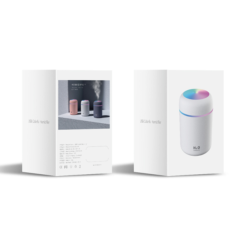 Humidifiers Mini H2O Air Diffuser USB Humidifier LED light night Car Essential 270ml Oil Aroma Atomizer Mist Maker Fogger For Home