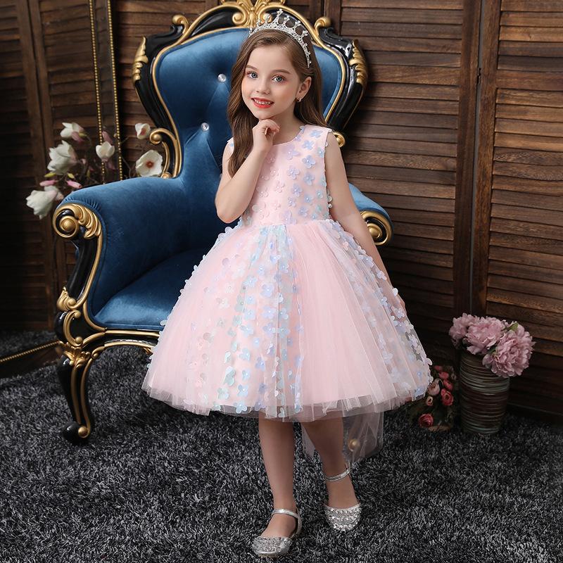 Girl's Dresses Flower Girls Illusion Sleeveless Appliques Pearls Embroidey Tulle Lace O-Neck Knee-Length Kids Party Princess Gown F170, Blue
Girl's Dresses Flower Girls Illusion Sleeveless Appliques Pearls Embroidey Tulle Lace O-Neck Knee-Length Kids Party Princess Gown F170, Blue