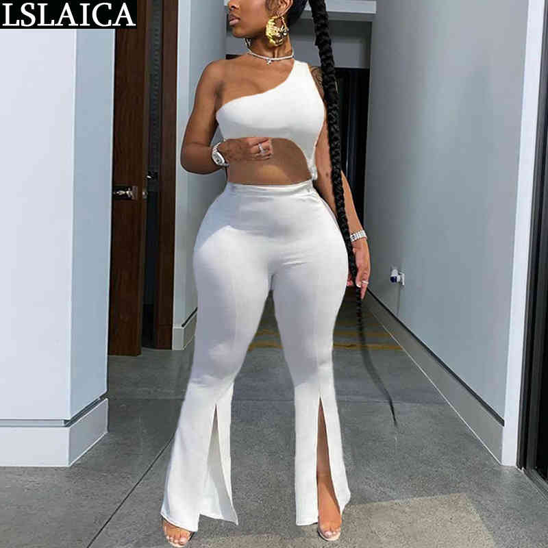 Women' Office Suit Solid One Shoulder Crop Top&Flare Pants High Waist Elastic Summer Street Party Club Two Piece Set 210520, Black
Women' Office Suit Solid One Shoulder Crop Top&Flare Pants High Waist Elastic Summer Street Party Club Two Piece Set 210520, Black