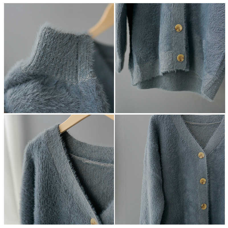 toppies Winter Cardigan sweater Women Coat Faux Fur Knitted Sweater Korean Button Cardigan Soft Warm Women Tops CT001 210918