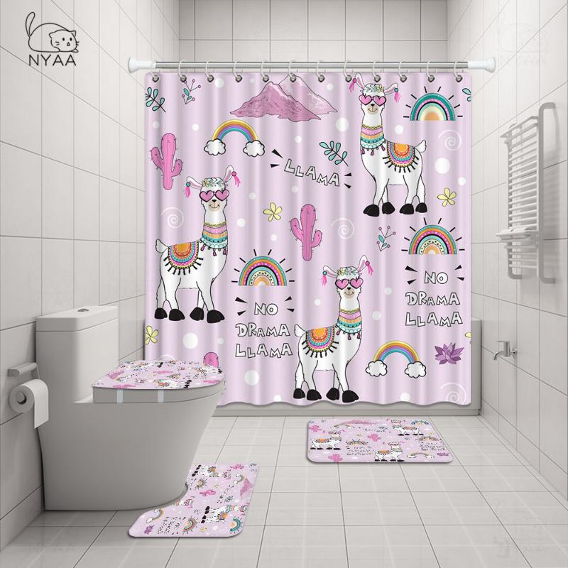 Funny Animal Print Shower Curtain And Bath Rugs Set Modern Alpaca Pattern Curtains For Bathroom Home Decor Accessory
Funny Animal Print Shower Curtain And Bath Rugs Set Modern Alpaca Pattern Curtains For Bathroom Home Decor Accessory