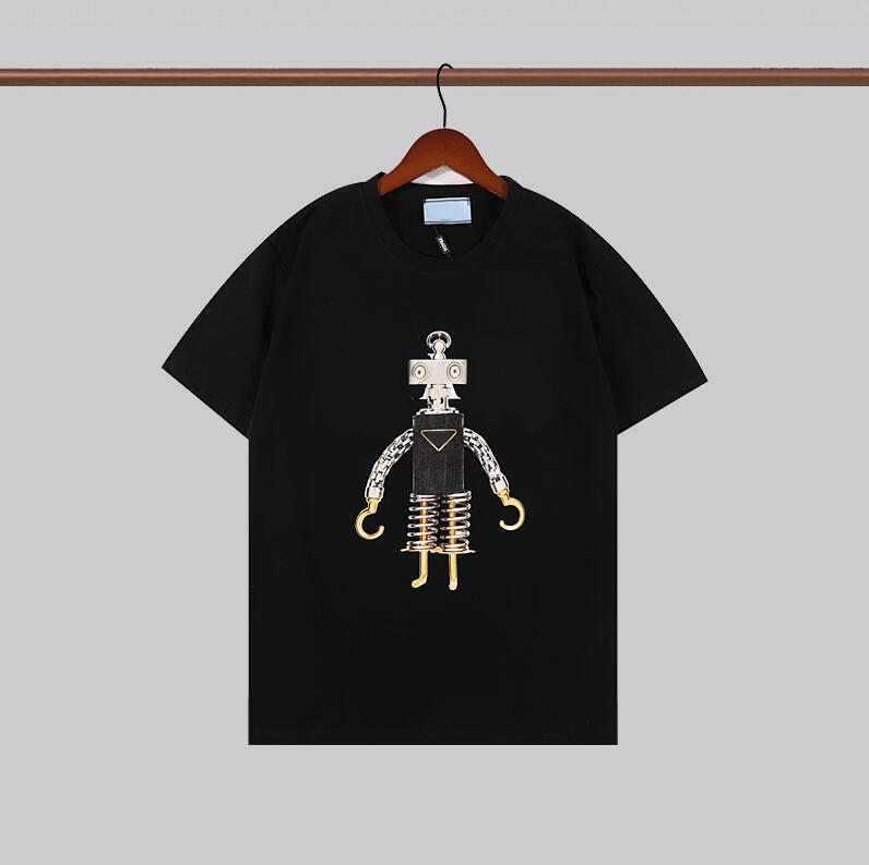 Summer Designer Mens Tee Shirts Fashion Letters Printed Man Womens T-shirt With Robot Pattern Casual Short Sleeve Tops 2 Colors Tech Fleece Tees, Black
Summer Designer Mens Tee Shirts Fashion Letters Printed Man Womens T-shirt With Robot Pattern Casual Short Sleeve Tops 2 Colors Tech Fleece Tees, Black