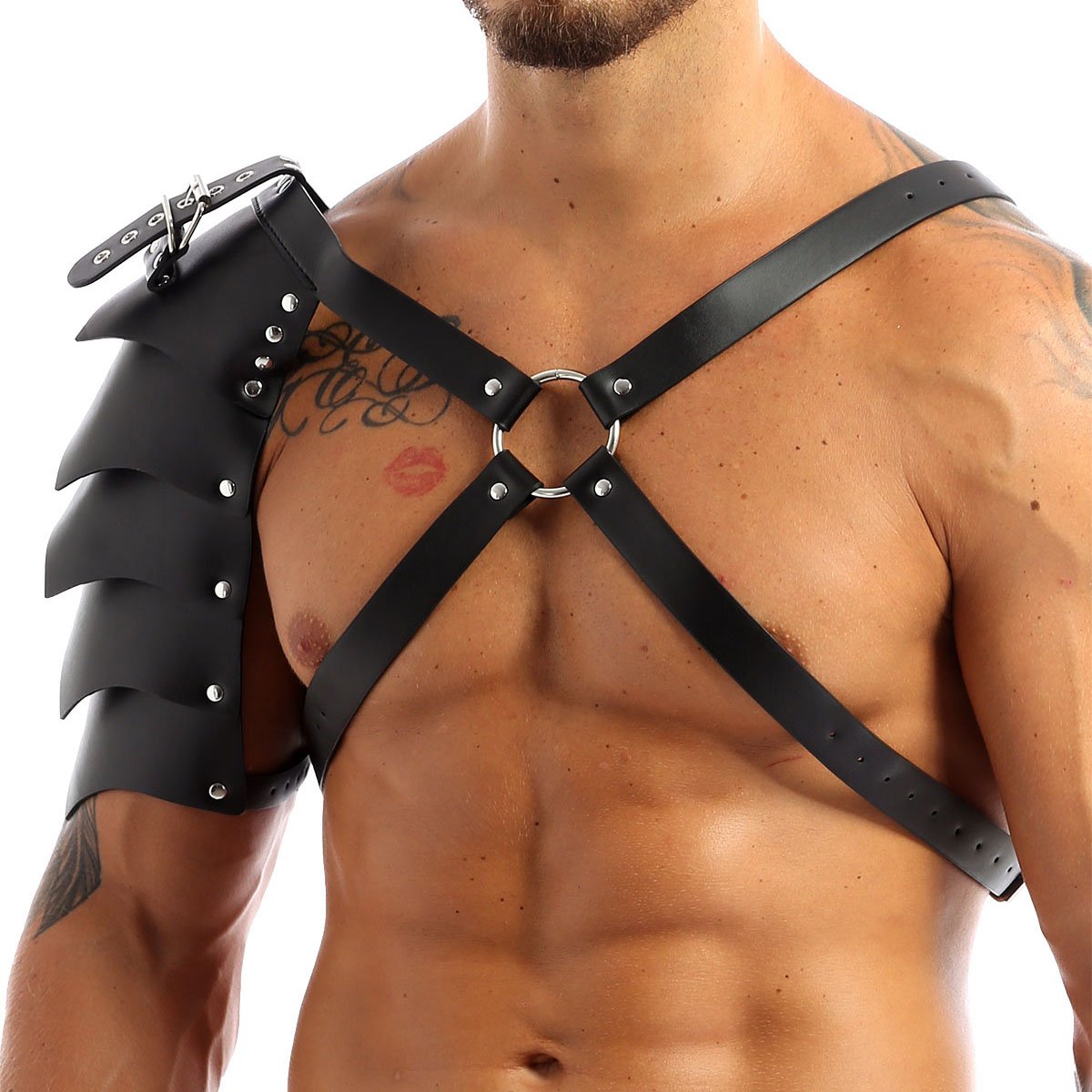 Fancy Sexy Men Faux Leather X-Shaped Shoulder Armor Tops Chest Harness Bondage Club Wear Warrior Cosplay Muscle Fetish Costume
Fancy Sexy Men Faux Leather X-Shaped Shoulder Armor Tops Chest Harness Bondage Club Wear Warrior Cosplay Muscle Fetish Costume