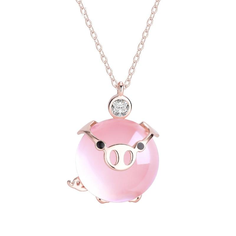 Pendant Necklaces Ociki Rose Gold Color Chokers Pink Opal Jewelry Necklace Pig Ross Quartz For Women Girls Chinese Zodiac Cute Gift Drop
Pendant Necklaces Ociki Rose Gold Color Chokers Pink Opal Jewelry Necklace Pig Ross Quartz For Women Girls Chinese Zodiac Cute Gift Drop