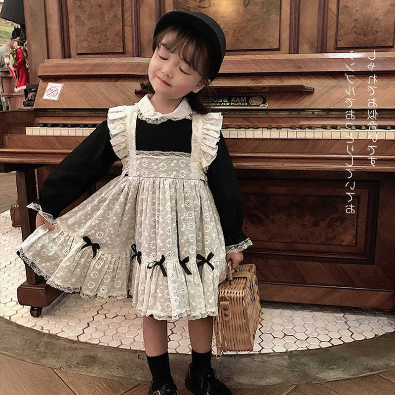 Kids Spanish Vintage Clothing Girls Lotia Dress Baby Korea Autumn Clothes Children Black Long Sleeve with Lace 210615
Kids Spanish Vintage Clothing Girls Lotia Dress Baby Korea Autumn Clothes Children Black Long Sleeve with Lace 210615