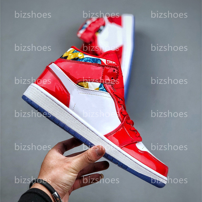 1 Mid Jumpmans Sports Shoe Red patent Geometric Print Chaussures Womens Mens Trainers Sports Sneakers, 01
1 Mid Jumpmans Sports Shoe Red patent Geometric Print Chaussures Womens Mens Trainers Sports Sneakers, 01