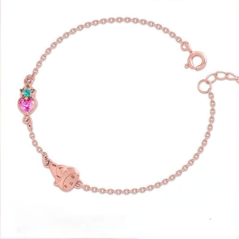 Link, Chain Fashion Women's Shop Pendant Anime Bracelet Cartoon Character Pink Strawberry Third-party Identification
