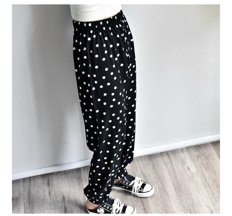 Qooth Summer Ankle-length Lantern Floral Casual Pant's All Match Ice-cold Feeling Soft Fashion One Size QT760 210609