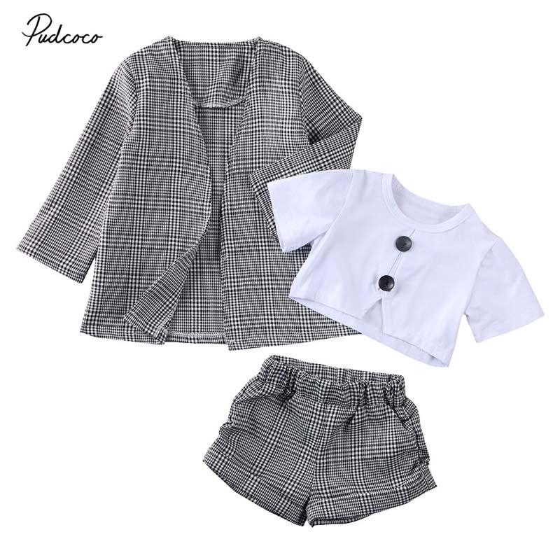Clothing Sets 2021 Baby Spring Autumn Girls Kids Plaid Short Sleeve Tops Pants Coat Shorts Formal Outfit Clothes 3PCS, White
Clothing Sets 2021 Baby Spring Autumn Girls Kids Plaid Short Sleeve Tops Pants Coat Shorts Formal Outfit Clothes 3PCS, White