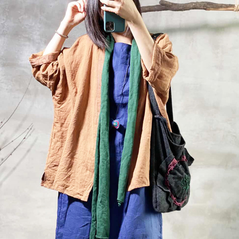 Johnature Women Vintage Linen Shirts Patchwork Blouses Summer Original Chinese Style Female Loose Shirts And Tops 210521, Coffee
Johnature Women Vintage Linen Shirts Patchwork Blouses Summer Original Chinese Style Female Loose Shirts And Tops 210521, Coffee