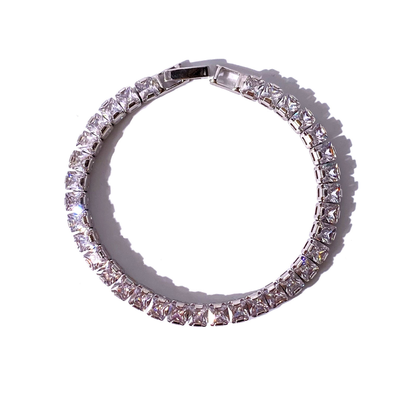 Square Diamond Bracelet Tennis Two Colors Spring Summer 2021 Silver Gold No Box