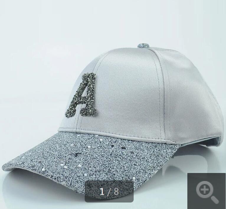 Women's Cap Rhinestone Sequin Letter Baseball Cap Summer Girls Female Snapback Hip Hop Caps Adjustable Sun Hat GC815